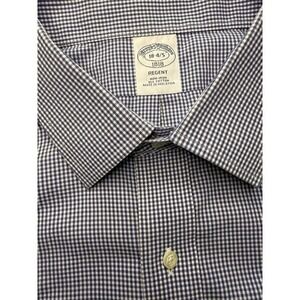 Brooks Brothers Regent Blue&White Button up Men's Shirt Size‎ 18-4/5